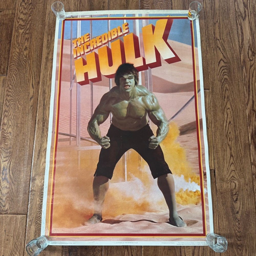 💥 Vintage The Incredible Hulk Poster – Original 1970s/80s Style Art 💥